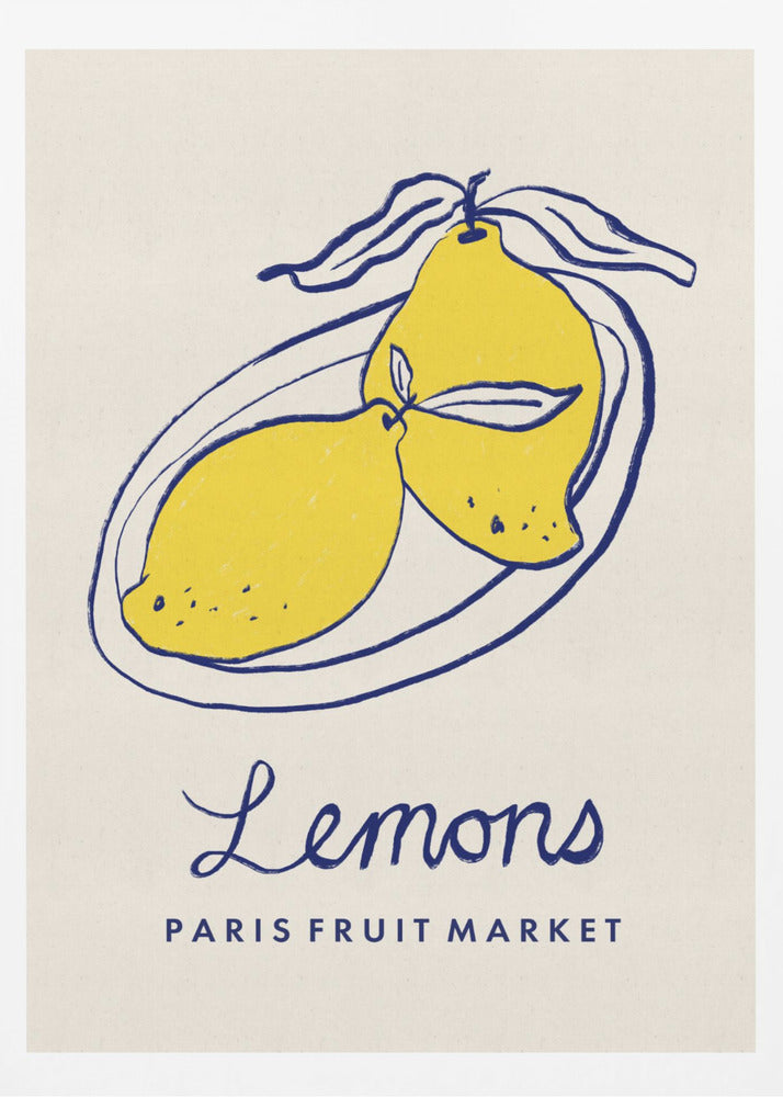 Food Art - Lemons Paris Fruit Market | Poster