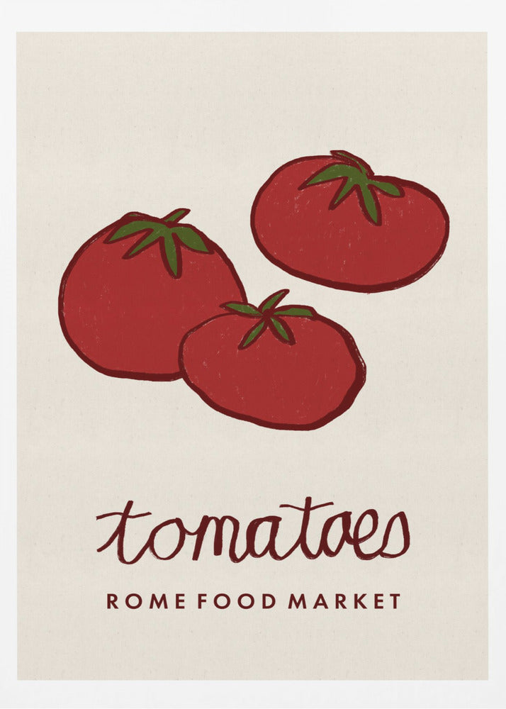 Food Art - Tomatoes Rome Food Market | Poster