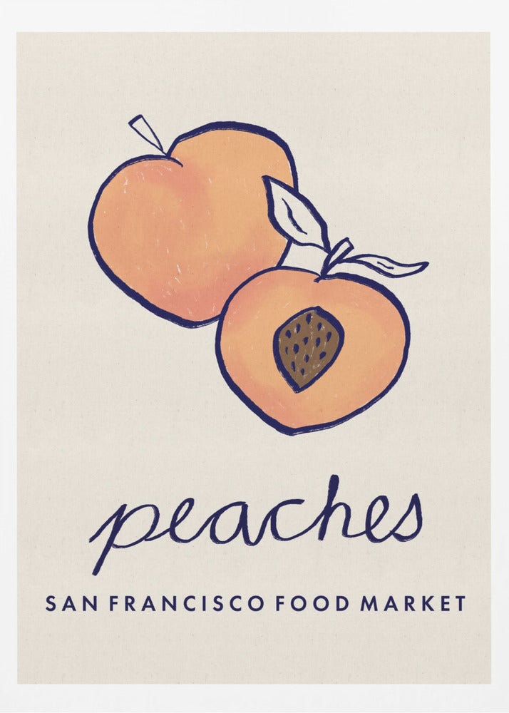 Food Art - Peaches San Francisco Food Market | Poster