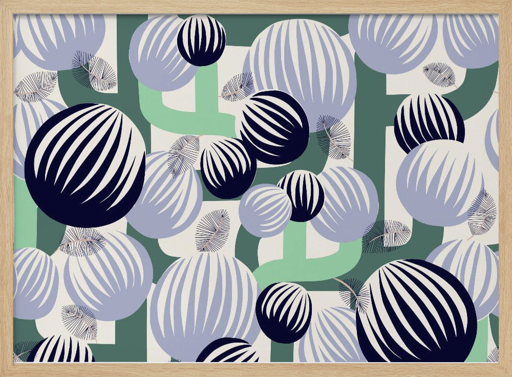 Bold retro bubble flowers | Poster
