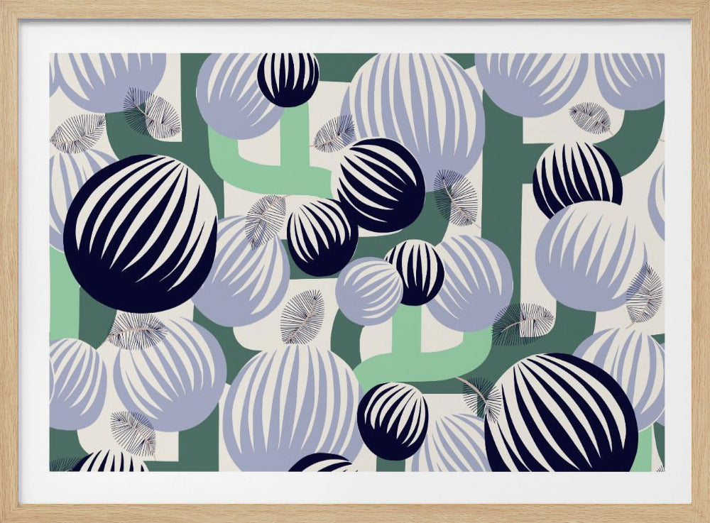 Bold retro bubble flowers | Poster
