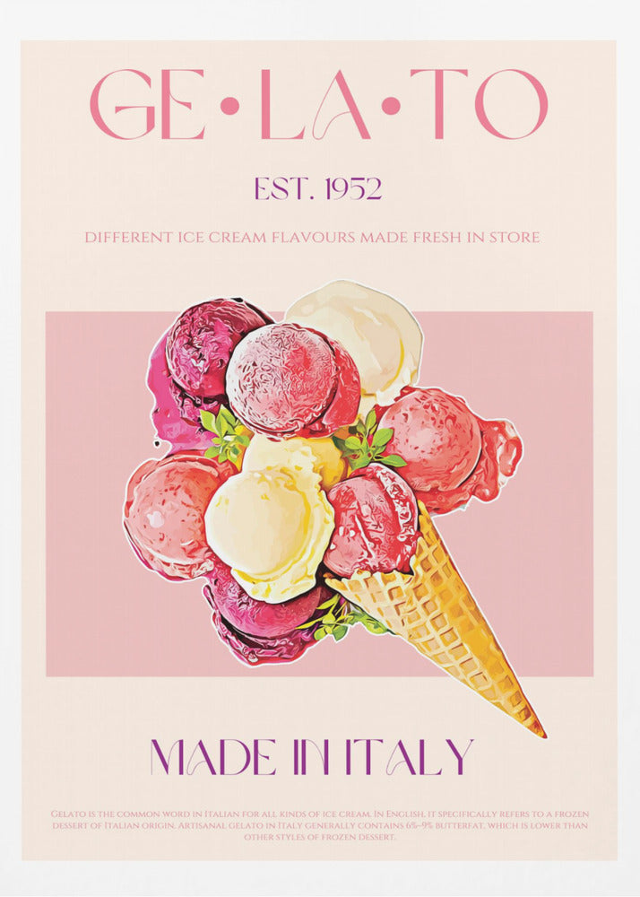 Vintage Style Gelato Poster | Poster