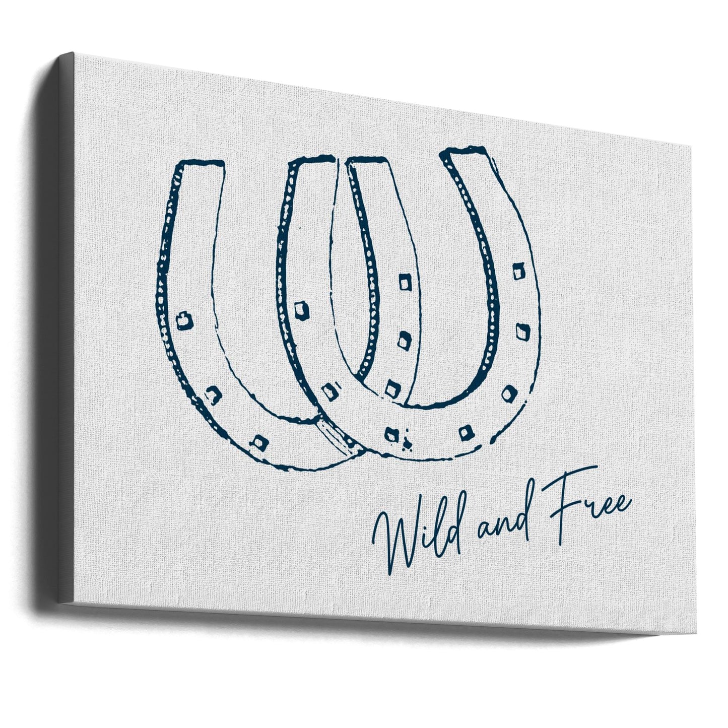 Horseshoe Wild and Free Marineblå | Lærredsbilleder
