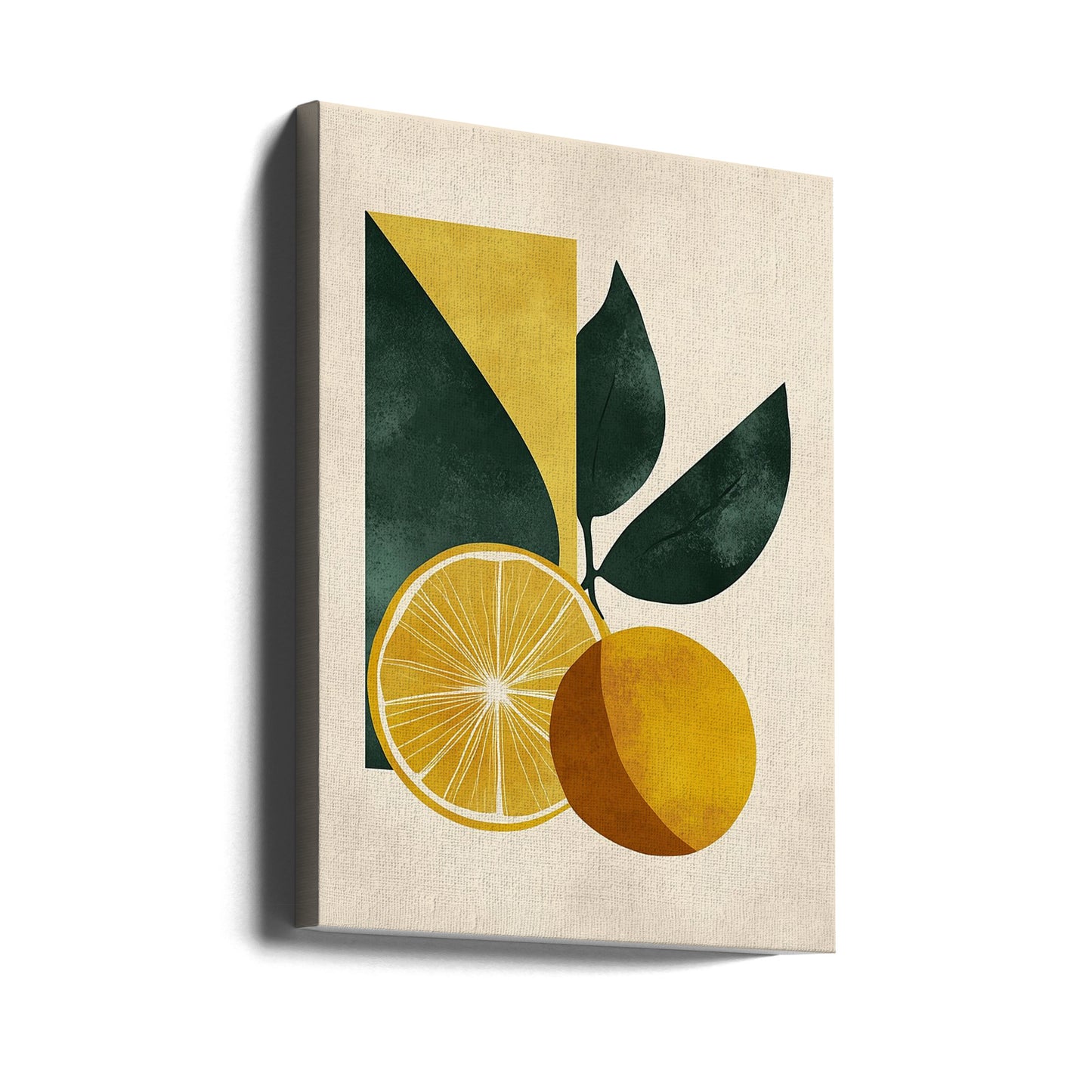 Gul citron med gröna blad Lugn | Canvastavla