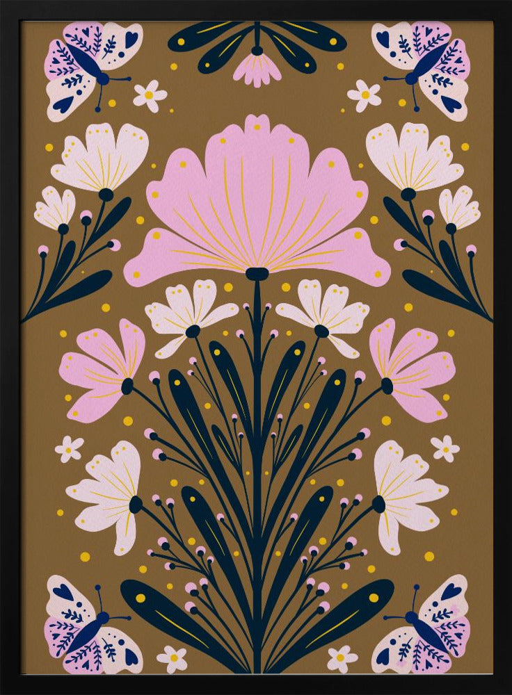 Flowers And Butterflies | Poster