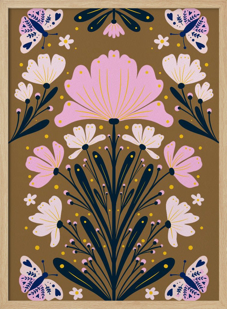 Flowers And Butterflies | Poster