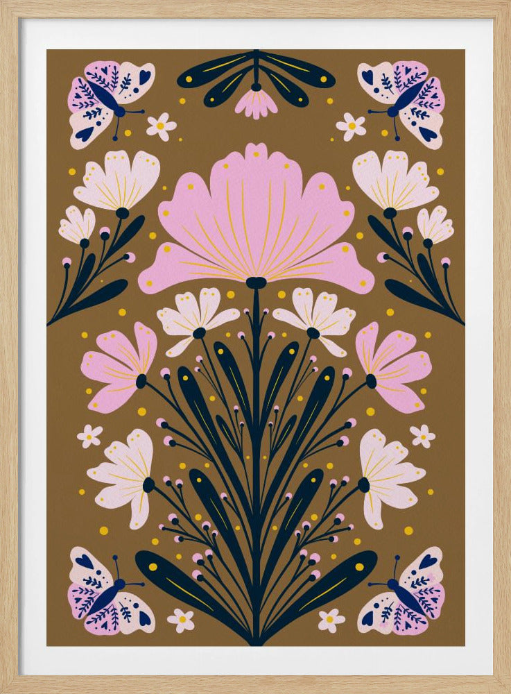 Flowers And Butterflies | Poster