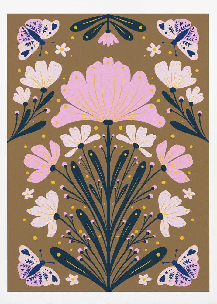 Flowers And Butterflies | Poster