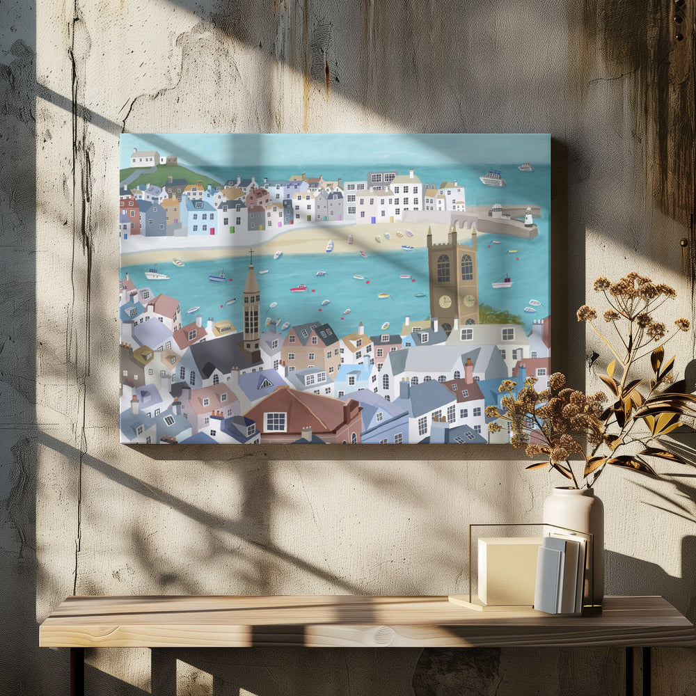 La hermosa St Ives, Cornwall, Reino Unido, por la artista Carla Daly | Impresiones en Lienzo