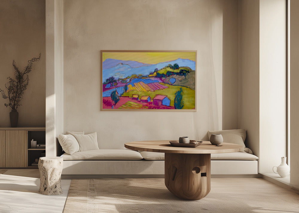 Pastel Hillside View | Poster