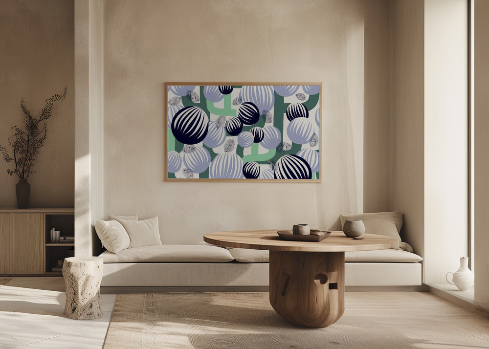 Bold retro bubble flowers | Poster