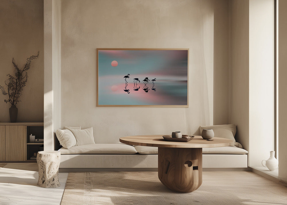 Flamencos en familia. Posters - Impresiones de Arte