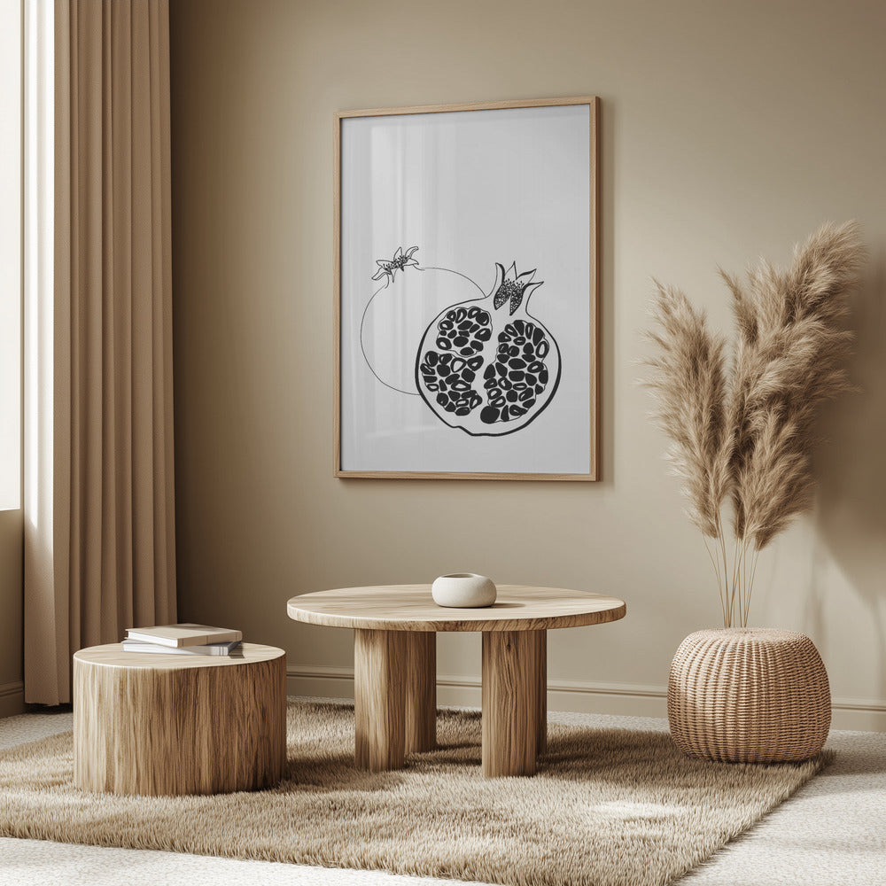 Line art pomegranates | Poster