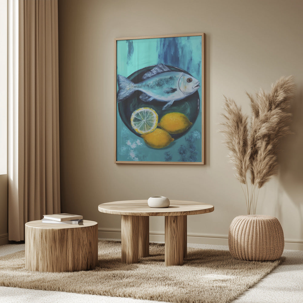 Un plato de pescado Posters - Impresiones de Arte