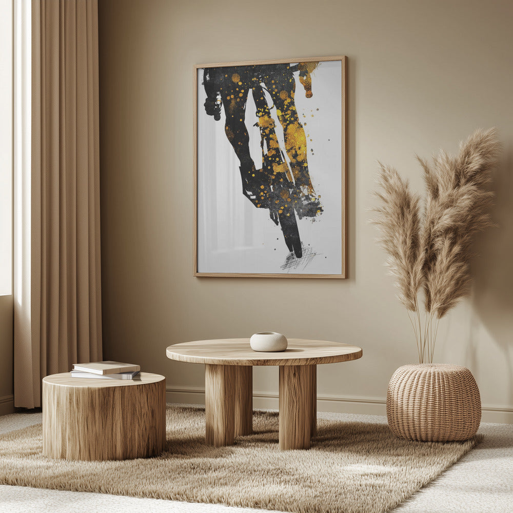 Cycling 3 gold and black | Poster