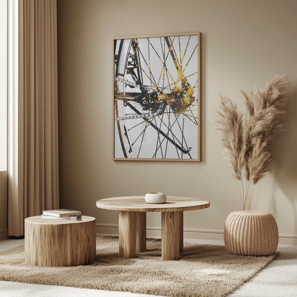 Cycling 5 gold and black | Poster