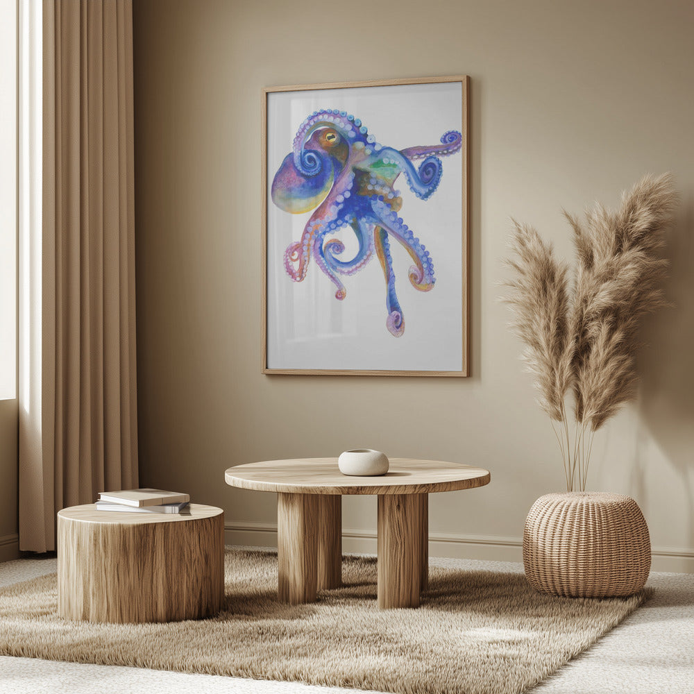 Blue Marine Octopuss | Poster