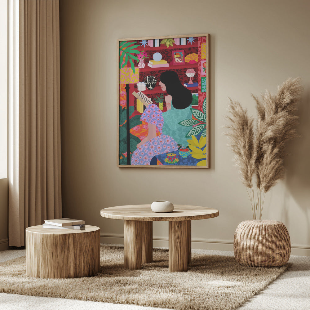 Girl Reading Her Favorite Book | Poster