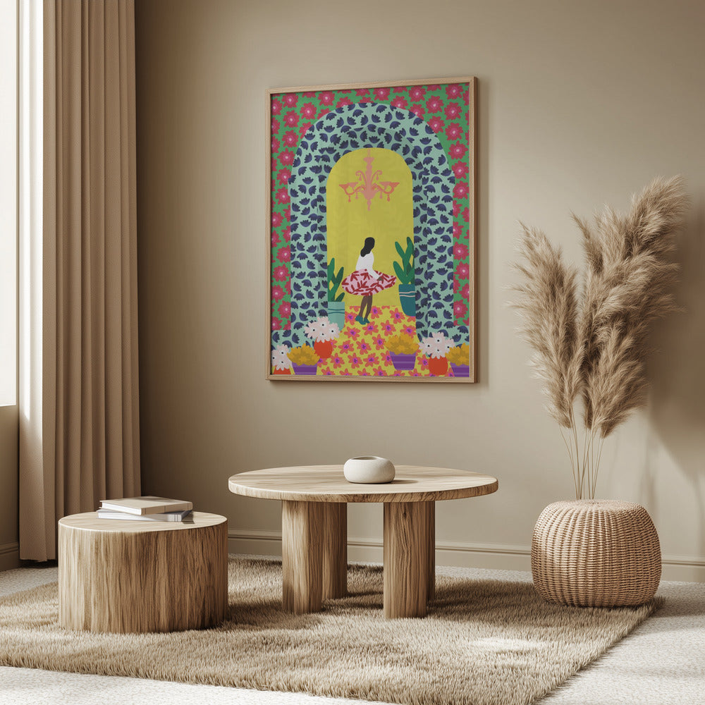 Florales Portalmädchen | Poster