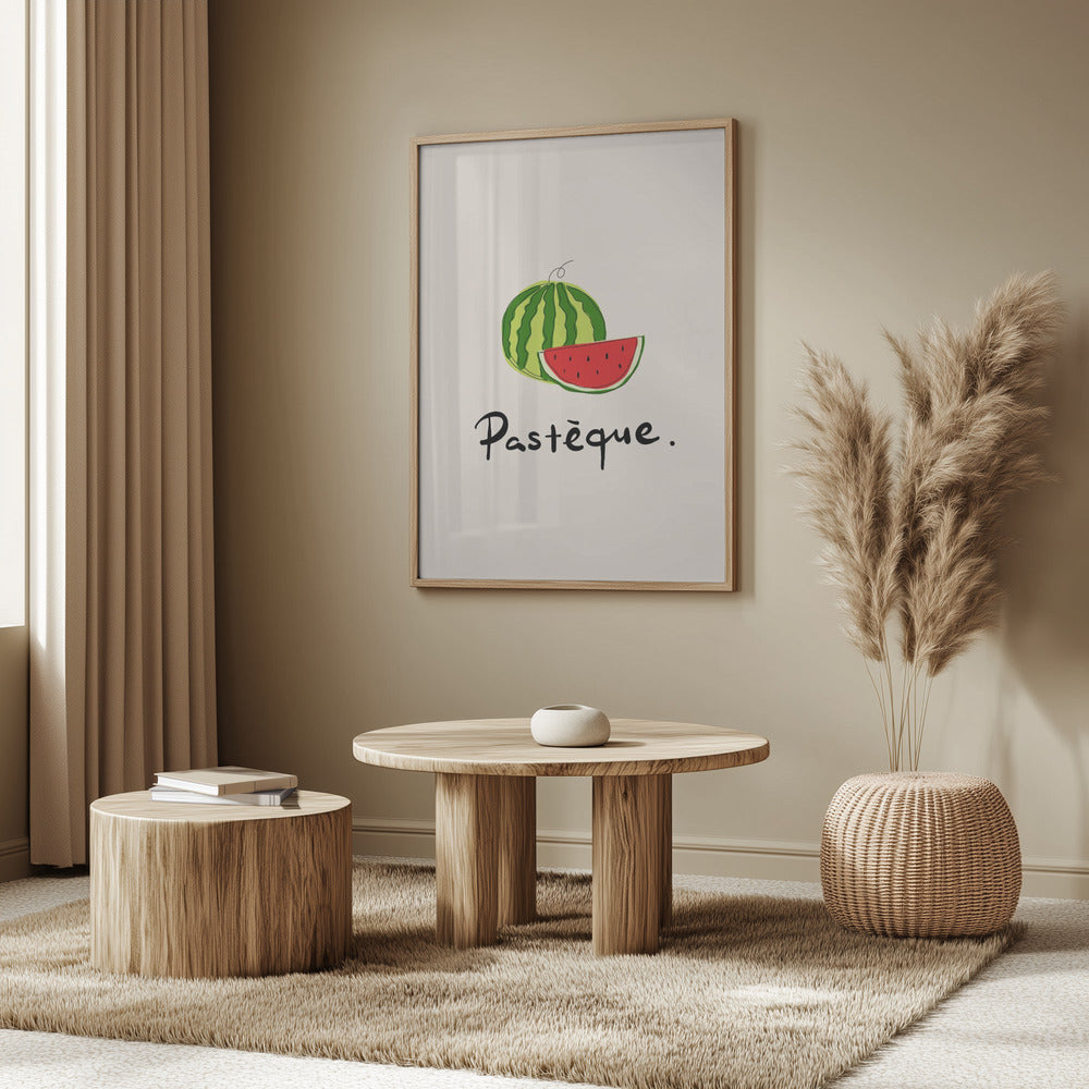 Modern fransk fruktkollektion "Vattenmelon / Pastèque" | Poster