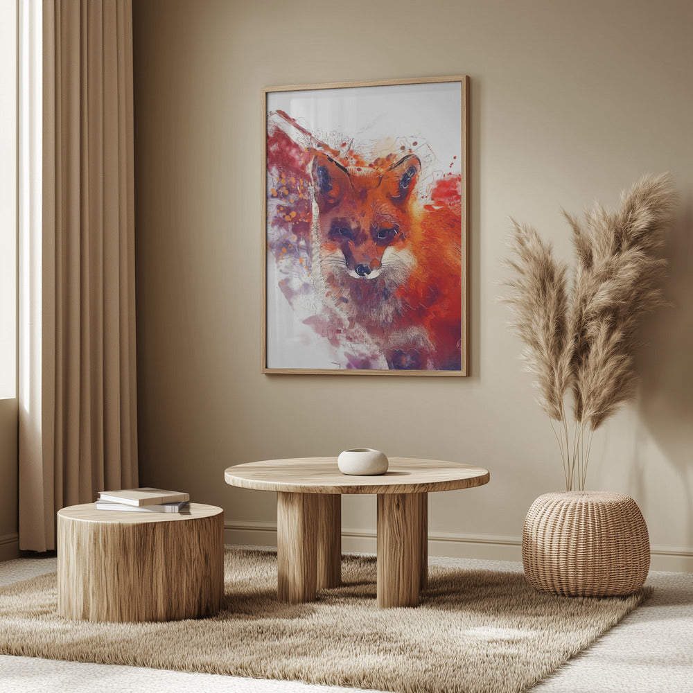 Animal Red Fox Watercolor Animal Art | Poster
