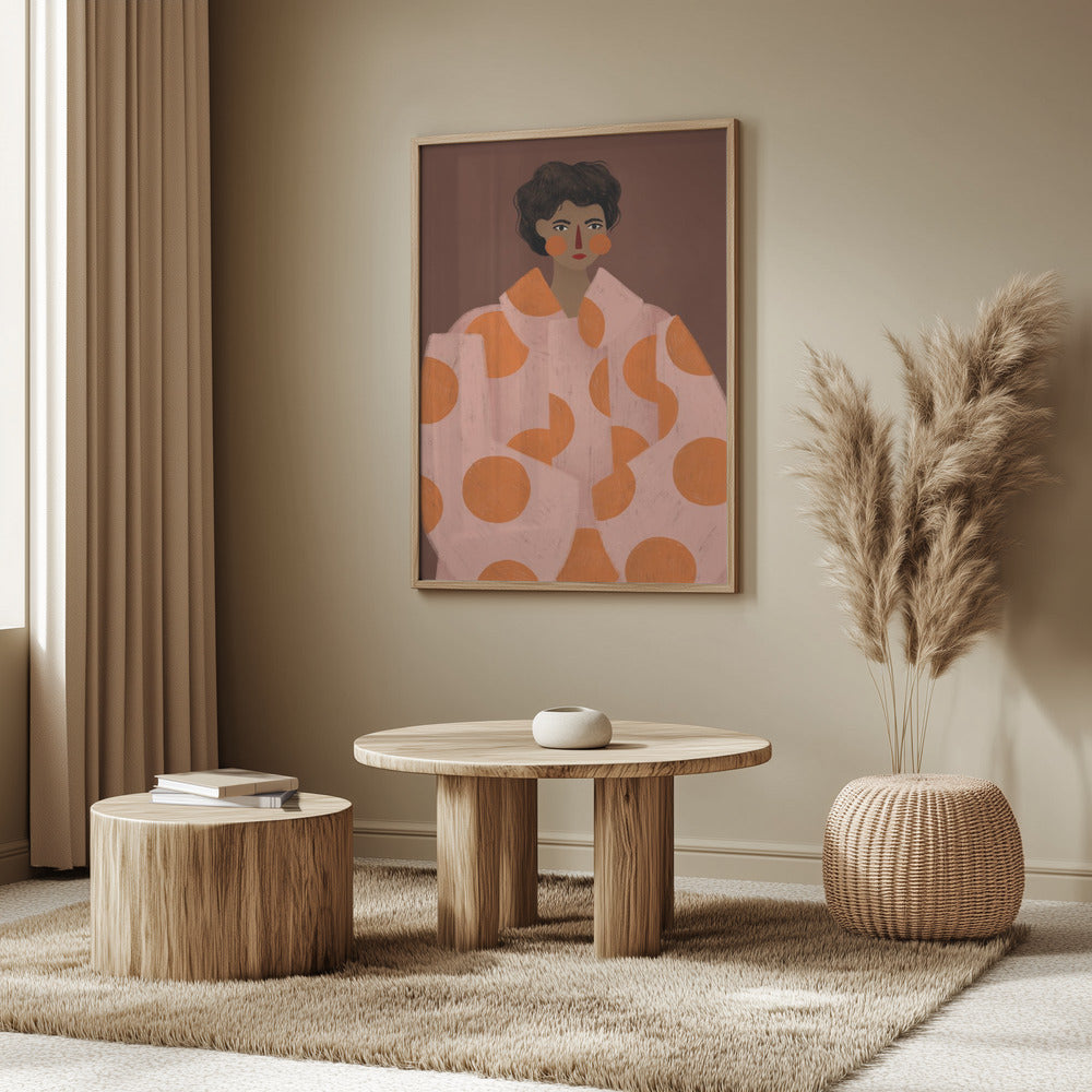 Woman With Orange Dots | Poster