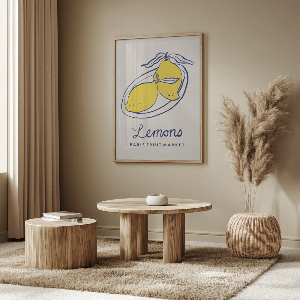 Food Art - Lemons Paris Fruit Market | Poster