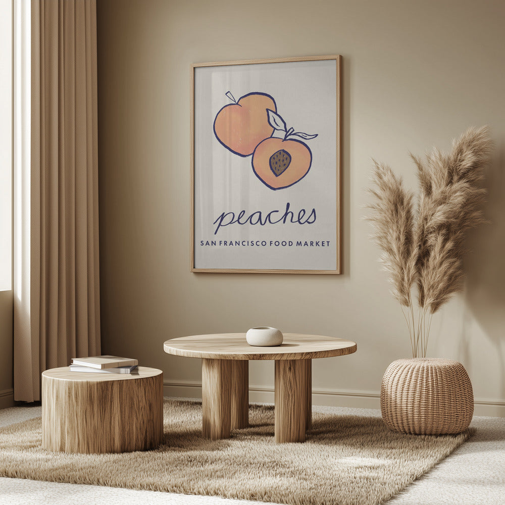 Food Art - Peaches San Francisco Food Market | Poster