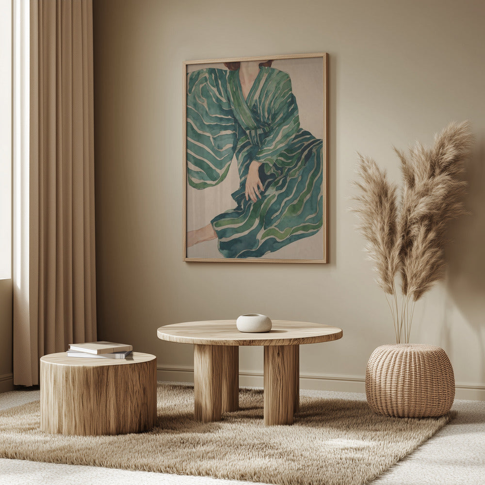 Green Kimono Flow | Poster