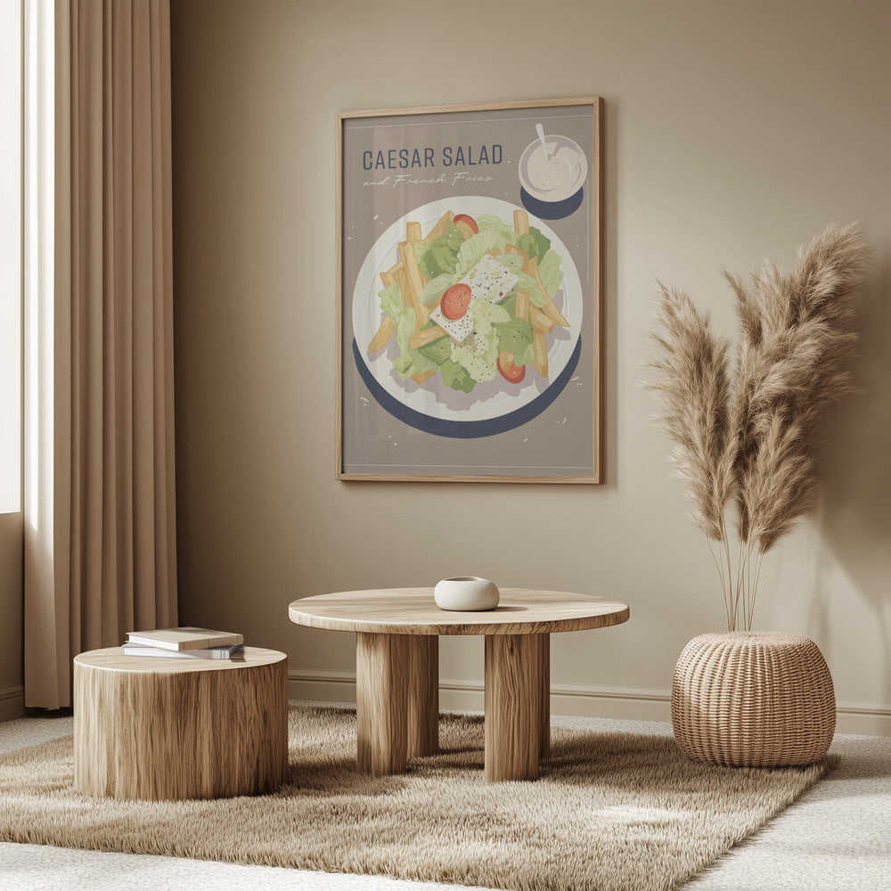 Caesar Salad and French Fries | Poster