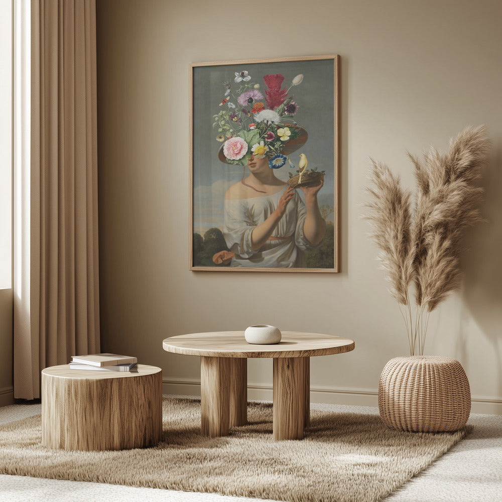 Woman In a Large Floral Hat | Poster