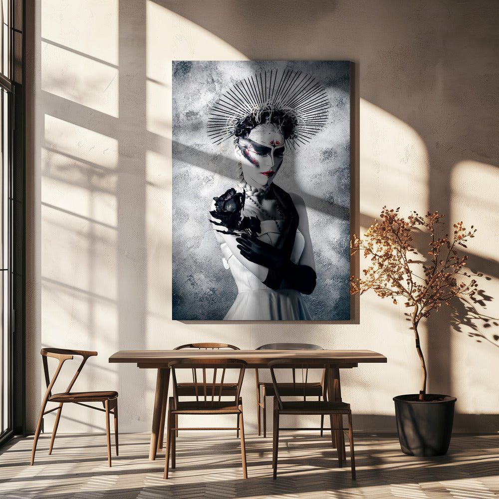 A painful thorn on a black rose | Canvas