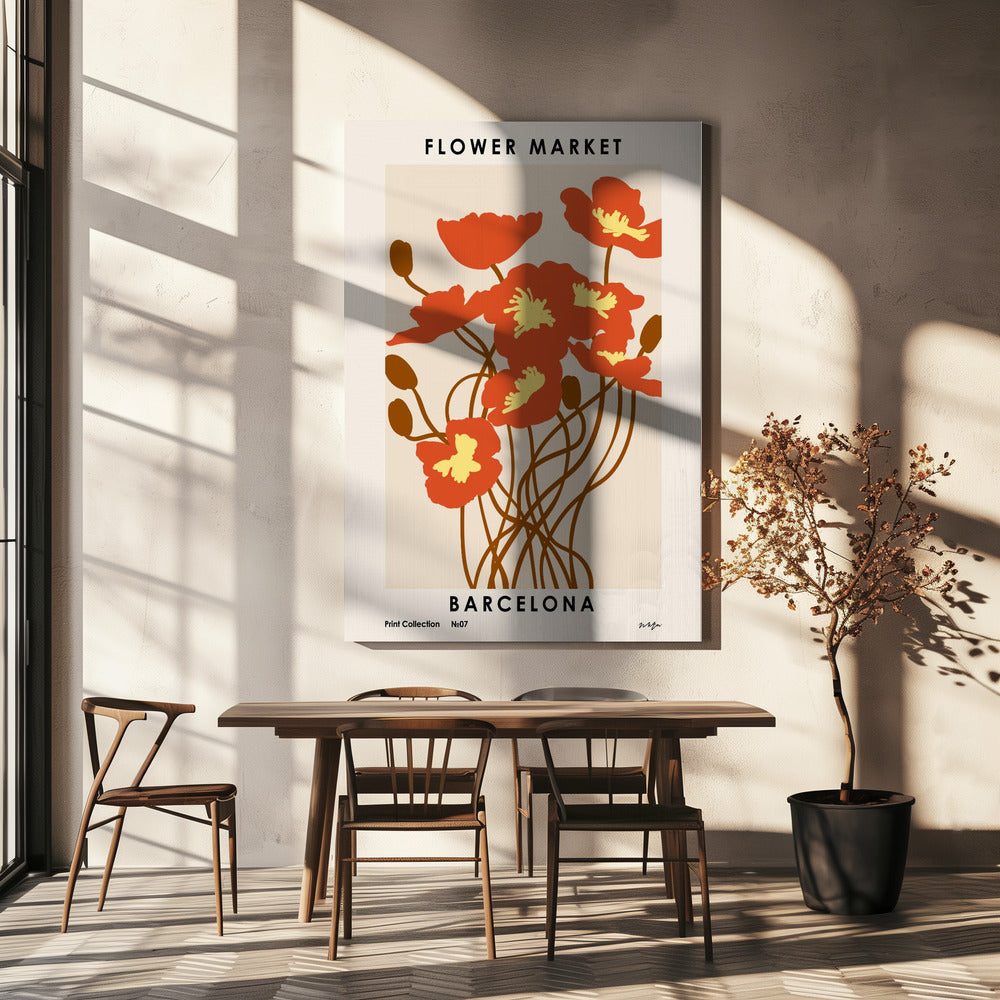 Mercato dei fiori. Barcellona | Stampe su Tela