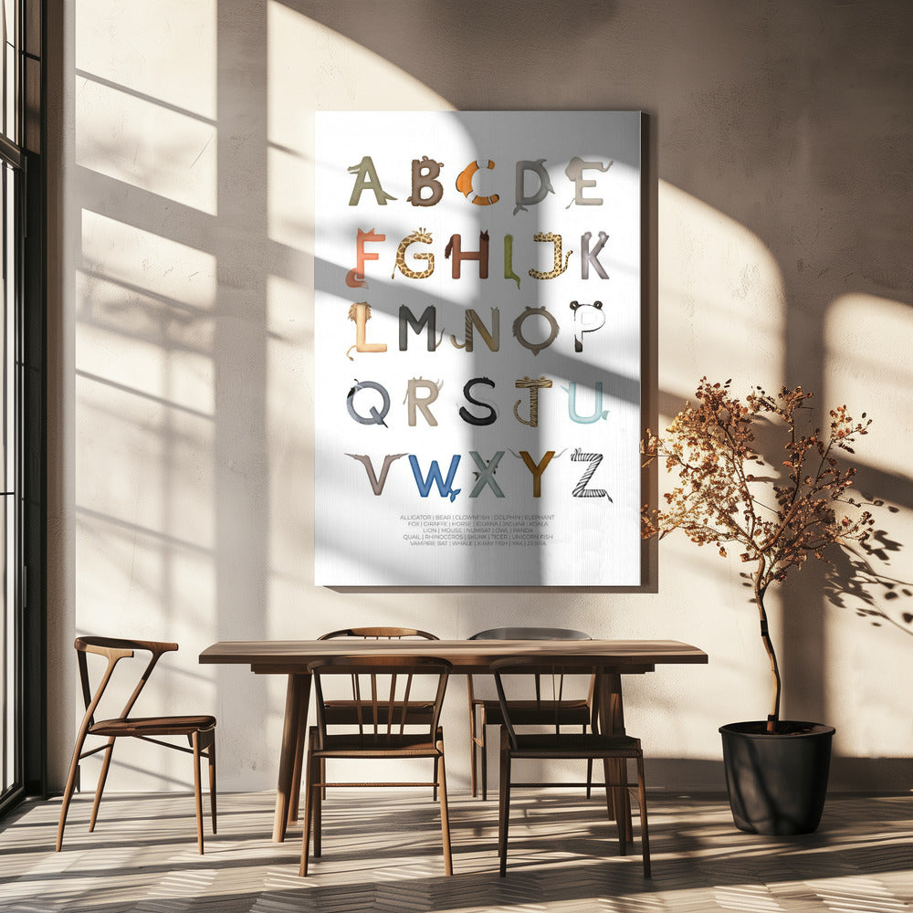 Letras de animales ABC | Impresiones en Lienzo
