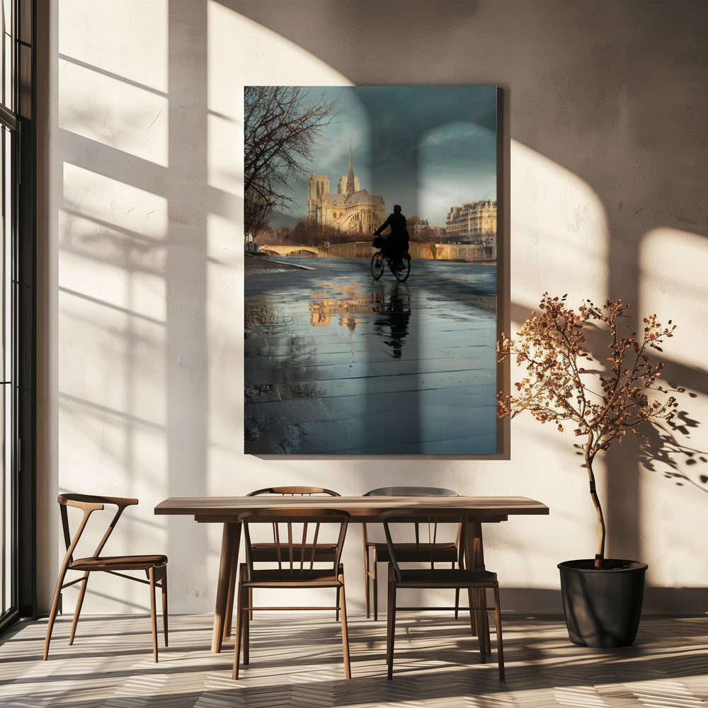 Notre Dame en fietser | Canvasprints