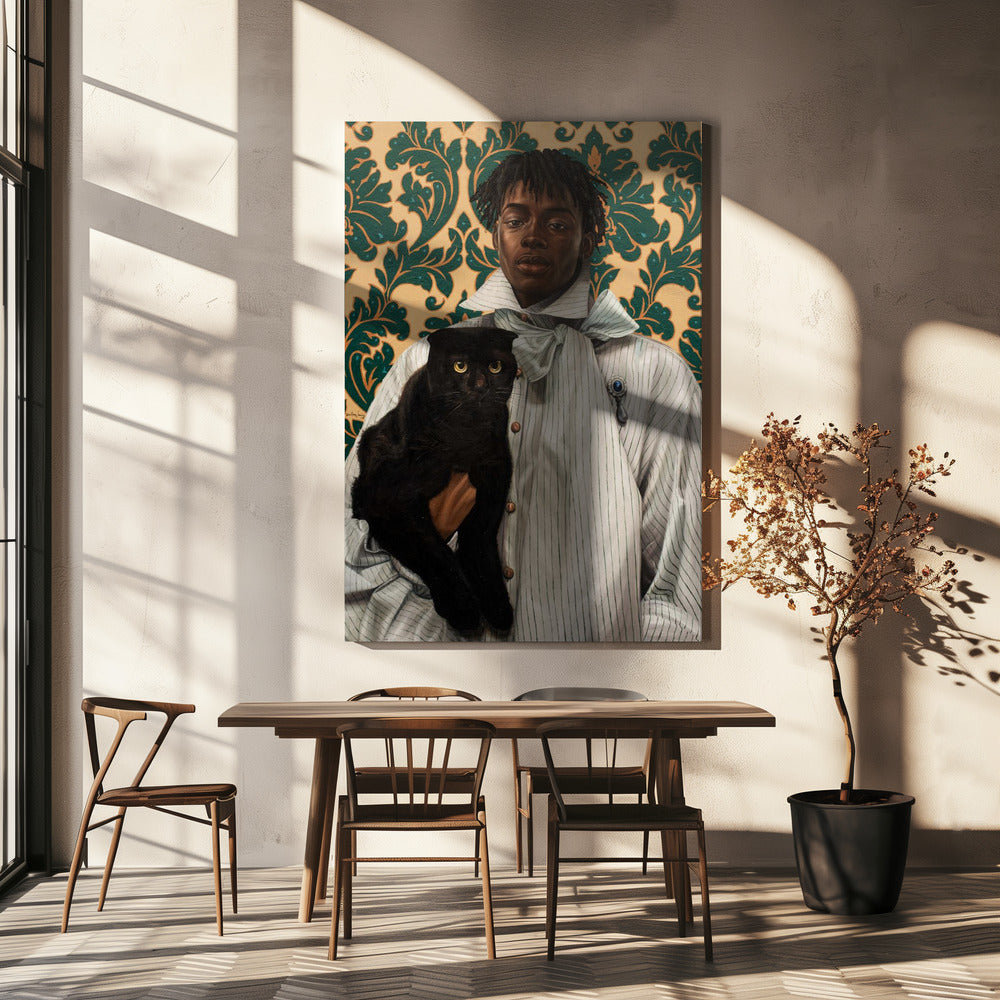 Gentleman avec chat | Tableaux sur Toile