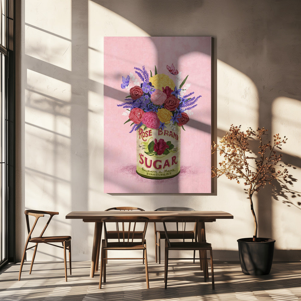 Blomster i en vintage dåse | Lærredsbilleder