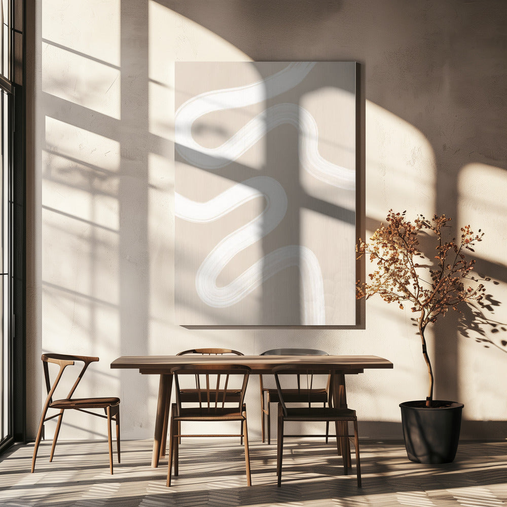 Dessin au trait beige | Tableaux sur Toile