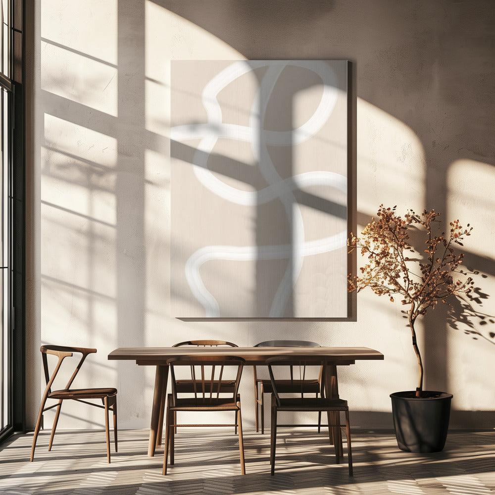 Vit penseldrag Poster | Canvas