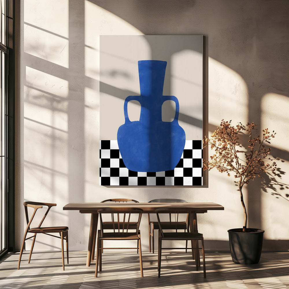 Échiquier Vase Azure | Tableaux sur Toile