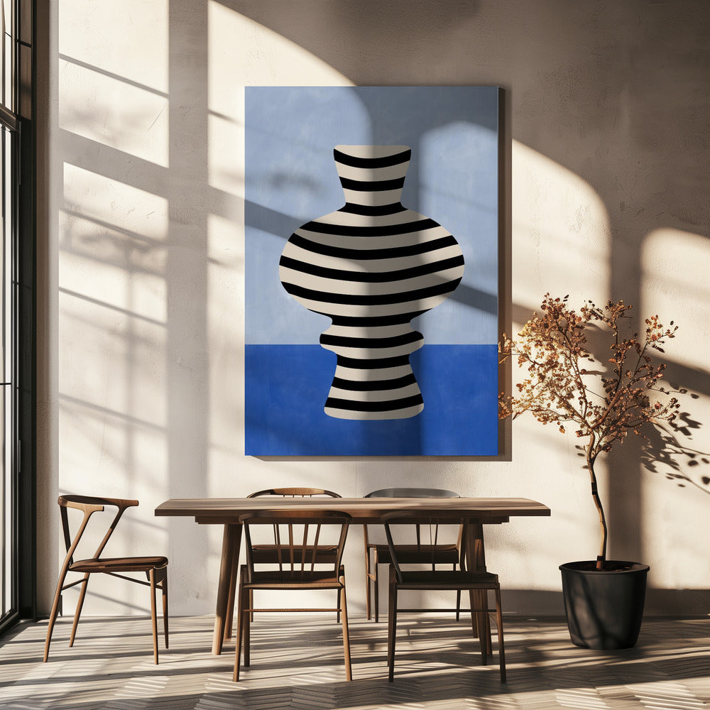 Stribet vase-illusion | Lærredsbilleder