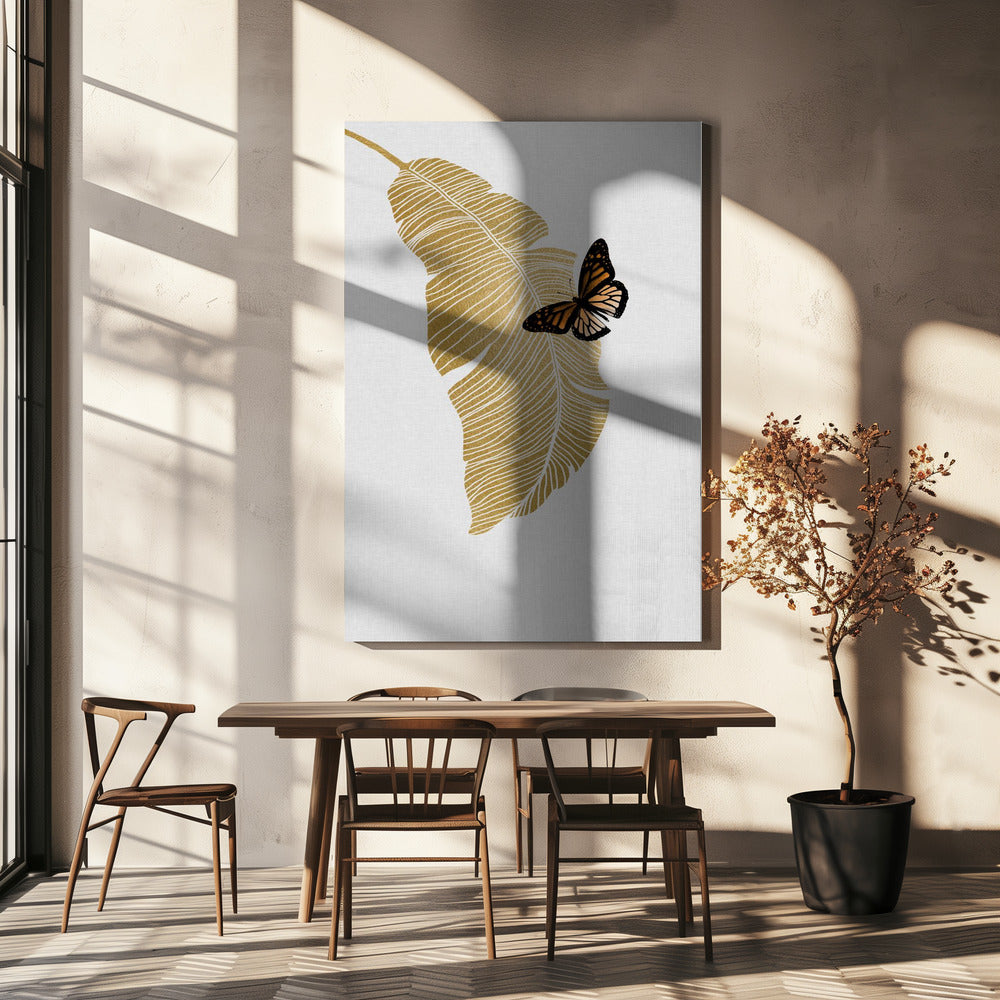 Butterfly & Palm Leaf | Canvas