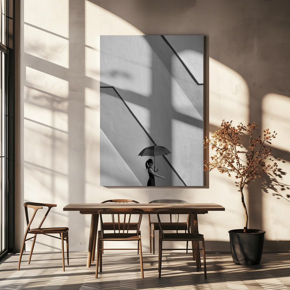 Vrouw met paraplu | Canvasprints