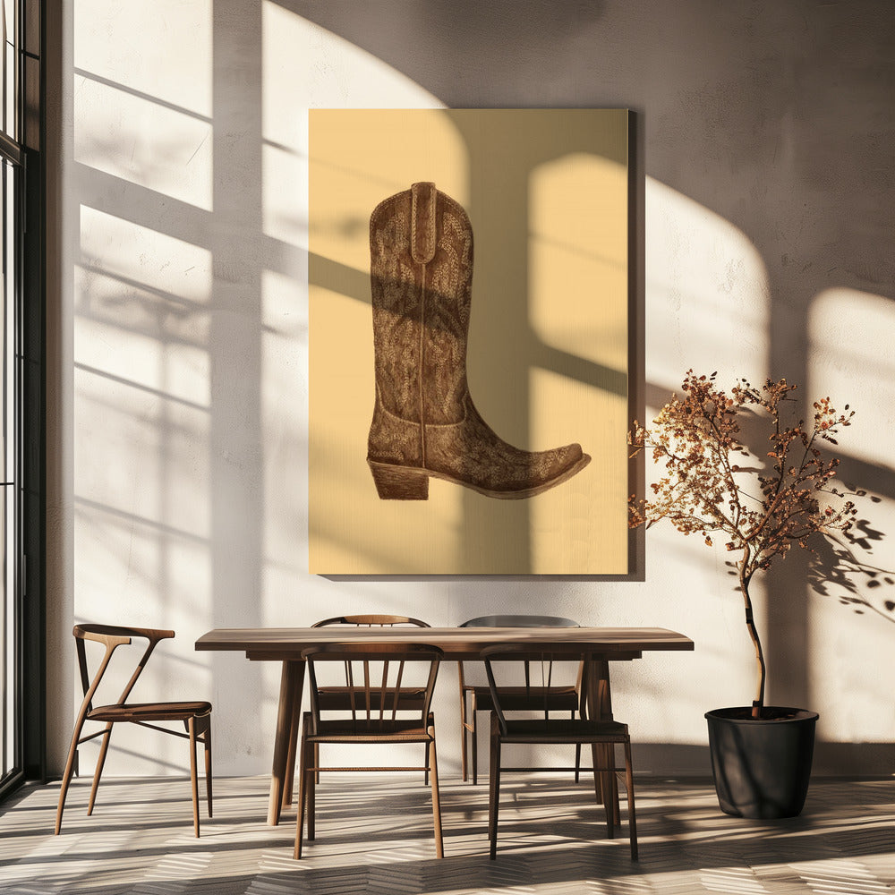 Brown Cowgirl Boot | Canvas