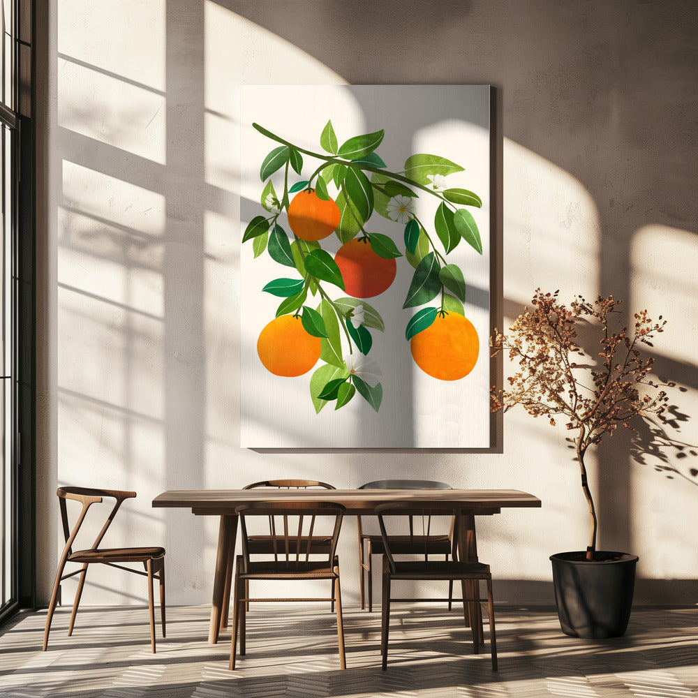Orangen und Blüten II | Leinwand