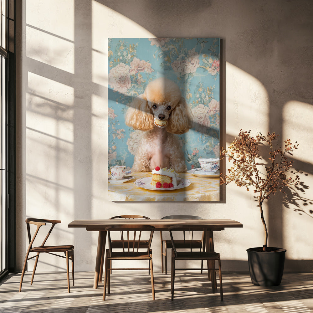Poodle Sits At A Vintage Tea Table | Canvas