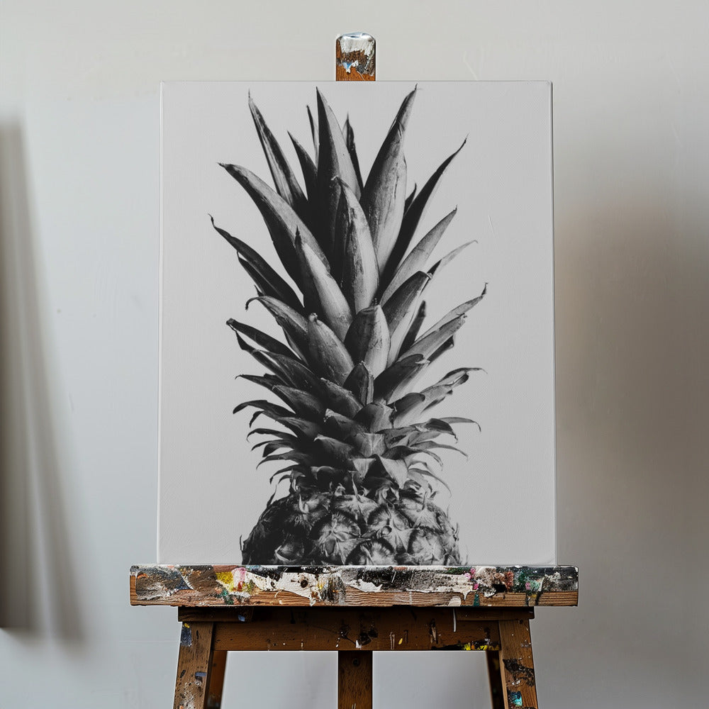 Ananas Czarno-Biały 02 | Wydruki na łótnie