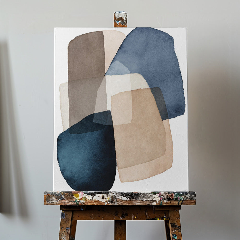 Blue Brown Blocks | Canvas