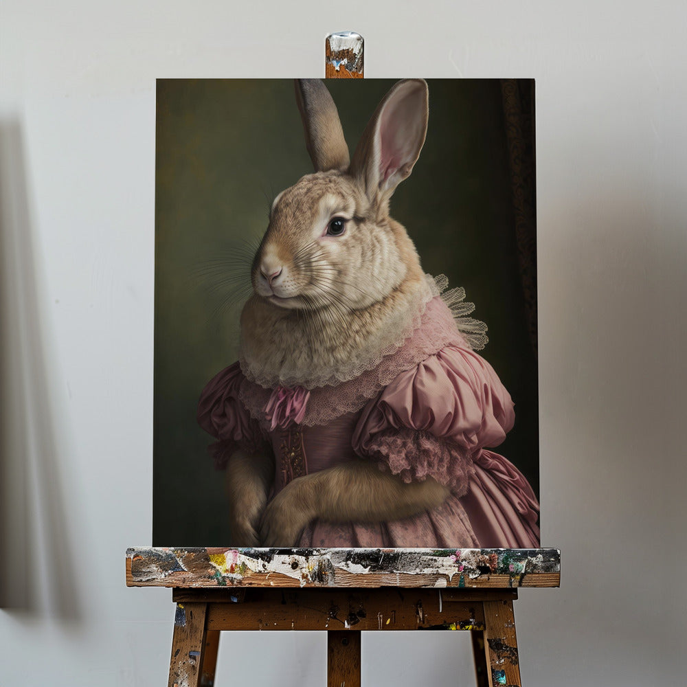 Regal Rabbit Lady | Canvas
