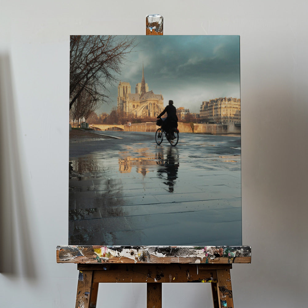 Notre Dame en fietser | Canvasprints
